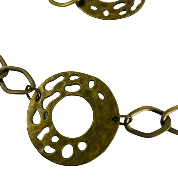 Vintage Belly Belt Bohemian Body Metal Chain Link Style 70s Adjustable Size u - Picture 3 of 4